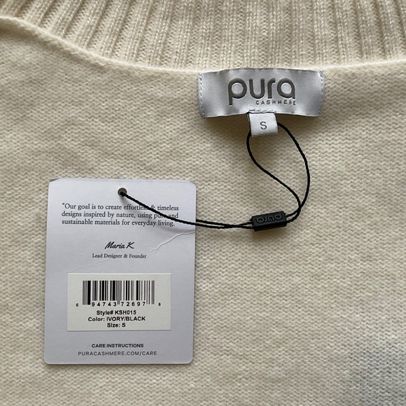 Pura Cashmere Contrast Pocket High Neck Sweater Size S NWT - Picture 8 of 14